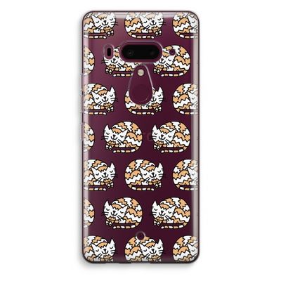Slapende poes: HTC U12+ Transparant Hoesje