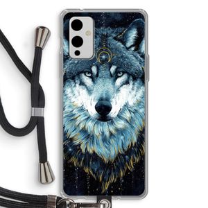 Darkness Wolf: OnePlus 9 Transparant Hoesje met koord