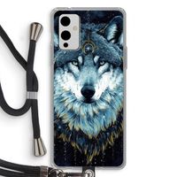 Darkness Wolf: OnePlus 9 Transparant Hoesje met koord
