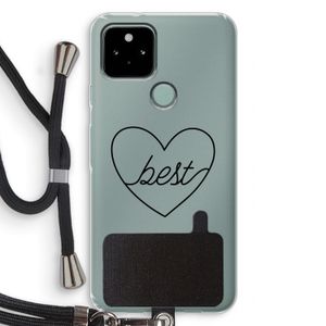 Best heart black: Pixel 5 Transparant Hoesje met koord