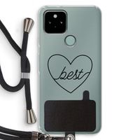 Best heart black: Pixel 5 Transparant Hoesje met koord