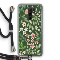 Botanical green sweet flower heaven: Xiaomi Redmi 9 Transparant Hoesje met koord