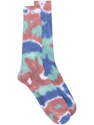 Suicoke chaussettes à effet tie-dye - Bleu