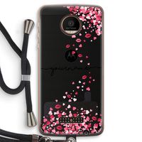Hartjes en kusjes: Motorola Moto Z Force Transparant Hoesje met koord