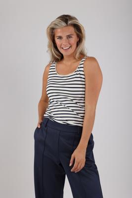 Nukus Juba Singlet Stripe Tops En Singlets 219 Offwhite/navy