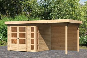 Woodfeeling | Tuinhuis Kerko 3 met Overkapping 2,4 en Achterwand | Onbehandeld