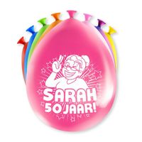Party Ballonnen Sarah 50 Jaar - 8 Stuks