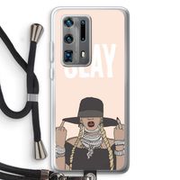Slay All Day: Huawei P40 Pro Plus Transparant Hoesje met koord
