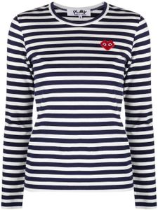 Comme Des Garçons Play t-shirt rayé à manches longues - Bleu