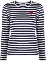 Comme Des Garçons Play t-shirt rayé à manches longues - Bleu