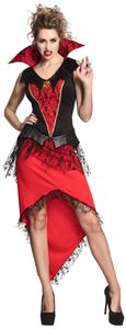 Boland Bloodthirsty queen kostuum dames rood/zwart maat 36/38 (S)