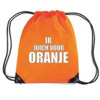 Ik juich voor ORANJE nylon supporter rugzakje/sporttas oranje - EK/ WK voetbal / Koningsdag - Gymtasje - zwemtasje - thumbnail