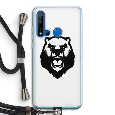Angry Bear (white): Huawei P20 Lite (2019) Transparant Hoesje met koord