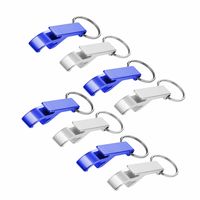 8x stuks Flessen openers met sleutelhanger zilver en blauw 6 cm - thumbnail