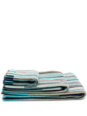Missoni Home lot de 3 serviettes de bain Jazz - Bleu