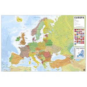 Poster Physical Political Map of Europe PT 91,5x61cm