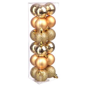 Atmosphera Kerstballen - goudkleurig - 18ST - glans en mat - 3cm