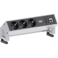 Bachmann 902.501 Stekkerdoos 3-voudig Zwart, Zilver Randaarde stekker 1 stuk(s)