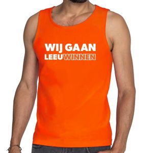 Nederland supporter tanktop Wij gaan Leeuwinnen oranje heren