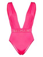 Balmain maillot de bain à détails de strass - Rose