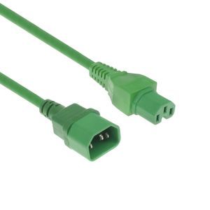 ACT AK5306 Netsnoer Stroomkabel C14 - C15 | Groen | 1,2 meter