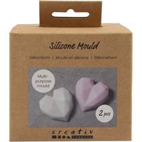 Creativ Company Siliconen vormen, facetgeslepen hart, h: 2 cm, l: 6 cm, b: 5,8 cm, 2 stuk/ 1 doos