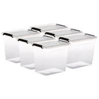 5Five opberg kist met deksel - 6x - Clip Box - 3 liter - 19 x 15 x 17 cm - kunststof - transparant 5Five opberg kist met deksel - 6x - Clip Box - 3 liter - 19 x 15 x 17 cm - kunststof - transparant
