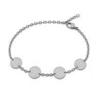 Gepersonaliseerde initialen muntjes armband - Stainless steel - Zilver - 4 initialen