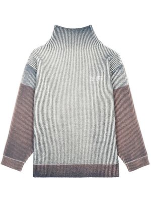 MM6 Maison Margiela pull nervuré à col montant - Blanc