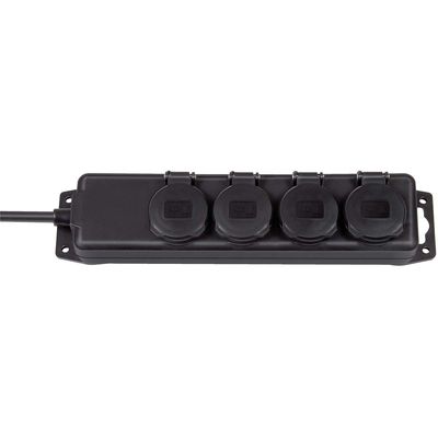 Brennenstuhl Stopcontactverdeler IP44 4-voudig zwart 2m H07RN-F 3G1,5 | 1 stuks - BN-1159964 BN-1159964