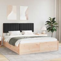 Bedframe met Gevoerd Hoofdgedeelte Zwart 160 x 200 cm