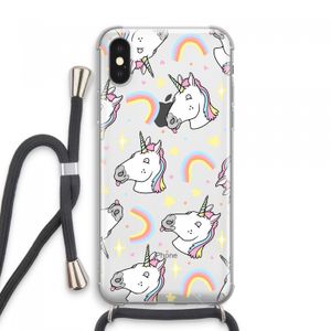 Rainbow Unicorn: iPhone XS Max Transparant Hoesje met koord