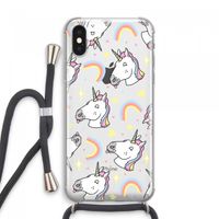 Rainbow Unicorn: iPhone XS Max Transparant Hoesje met koord