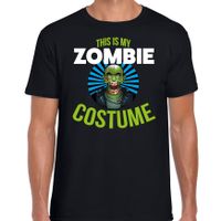 Zombie costume halloween verkleed t-shirt zwart voor heren - thumbnail