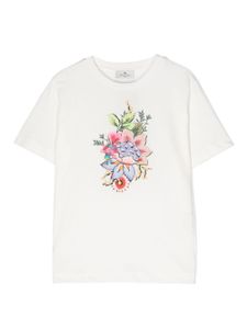 ETRO KIDS t-shirt en coton à fleurs brodées - Blanc