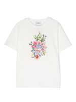 ETRO KIDS t-shirt en coton à fleurs brodées - Blanc