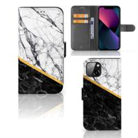 Apple iPhone 13 | Bookcase | Marmer Wit Zwart - Origineel Cadeau Man