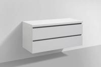 Badmeubel Trend met Flat kunstmarmer top 120 Hoogglans Wit