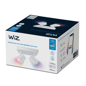 WiZ 8719514554559 IMAGEO WiZ Spots 4x5W W 22-65K RGB SQ LED-plafondlamp LED 20 W Wit