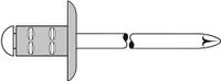 Gesipa Blindklinknagel | klinknagelschacht d x l 4,8 x 10 mm K16 | aluminium / staal | 25 stuks | 25 stuks - 1433852 1433852