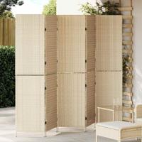 Kamerscherm Beige 242 x 180 cm poly rattan