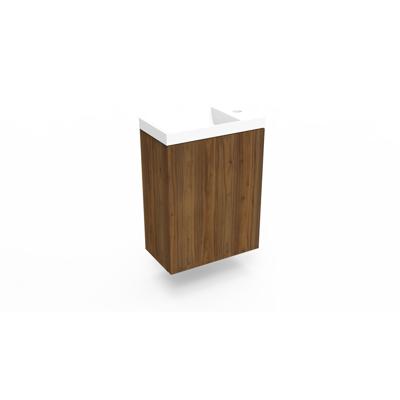 Fonteinkast Maddison Oak Arcqua Luna 40x55x28 cm Incl. Fontein Mat Wit Zonder Overloop Arcqua