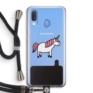 Eenhoorn: Samsung Galaxy A40 Transparant Hoesje met koord