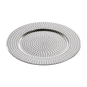 1x Ronde kaarsenborden/onderborden glamour zilver 33 cm