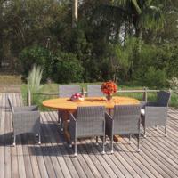 7-delige Tuinset poly rattan grijs