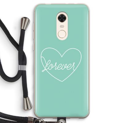 Forever heart pastel: Xiaomi Redmi 5 Transparant Hoesje met koord