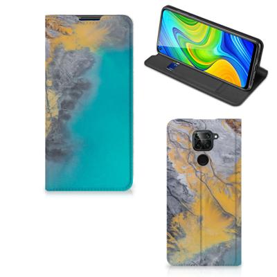 Xiaomi Redmi Note 9 | Standcase | Marble Blue Gold