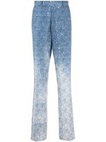 AMIRI pantalon en laine mélangée à logo imprimé - Bleu