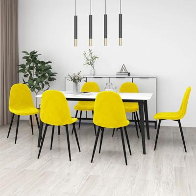 Eetkamerstoelen 6 st fluweel mosterdgeel
