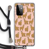 Alpacas: Samsung Galaxy A72 5G Transparant Hoesje met koord